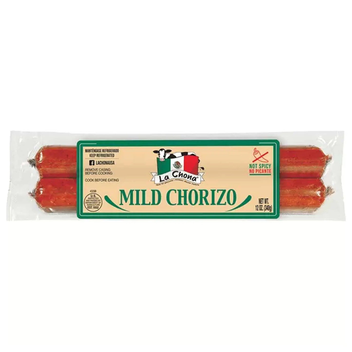 LA CHONA MILD CHORIZO 12/12 oz