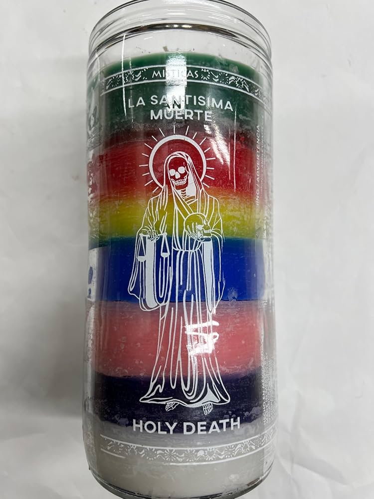VELAS 14 DIAS SANTA MUERTE 7 COLORES 6PZ