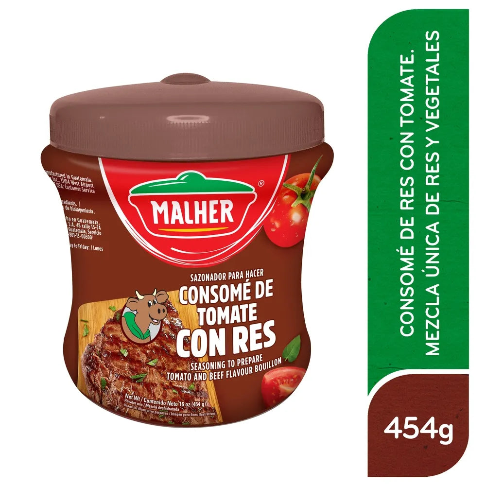 MALHER CONSOME RES CON TOMATE24/16oz