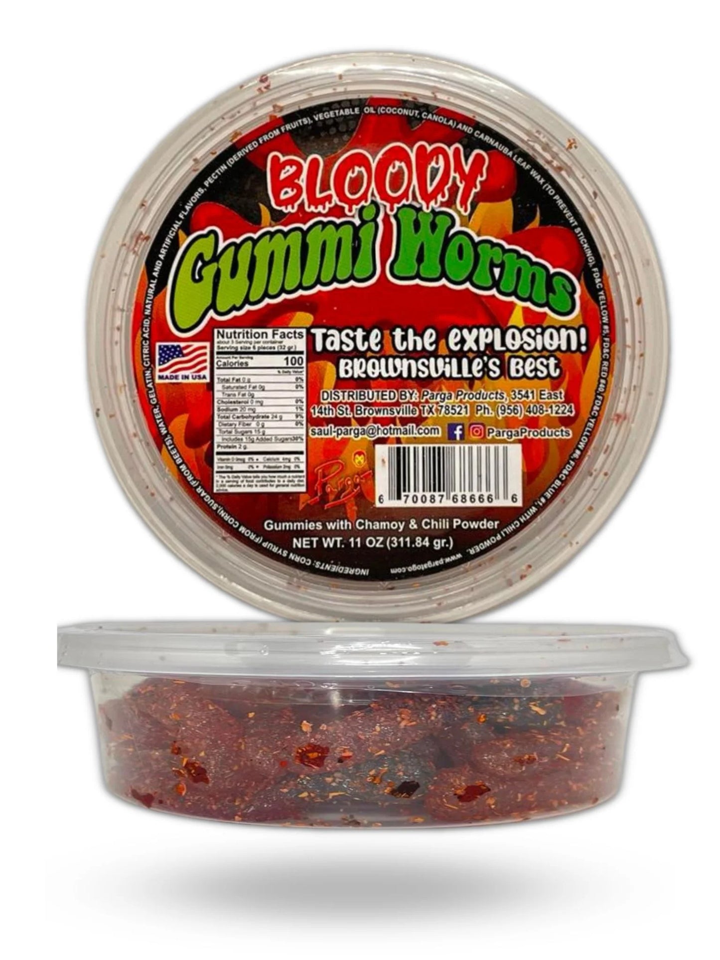 PARGA BLOODY GUMMI WORMS 24PZ