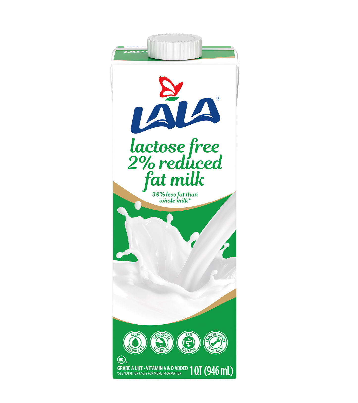 LALA LECHE 2% TETRA 12/32oz LACTOSE FREE GREEN LABEL