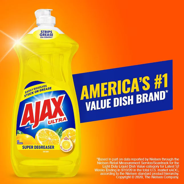AJAX DISH LIQ LEMON 4/90oz