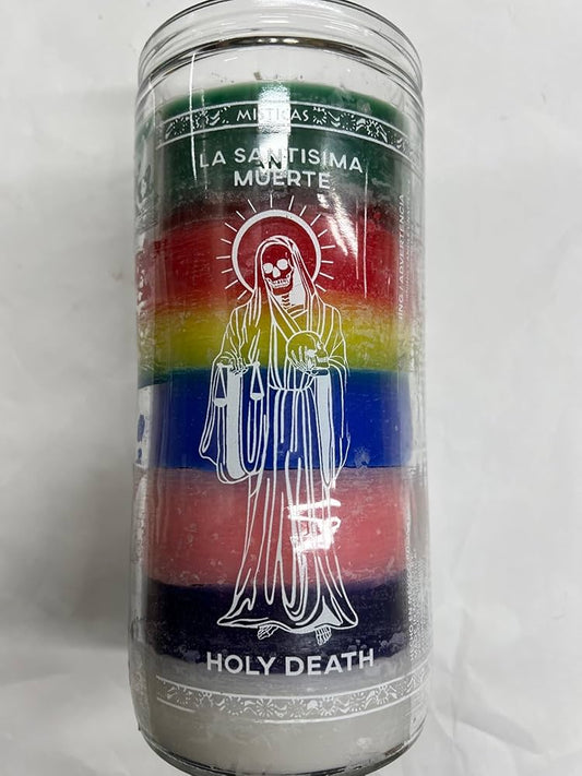 VELAS 14 DIAS SANTA MUERTE 7 COLORES 6PZ