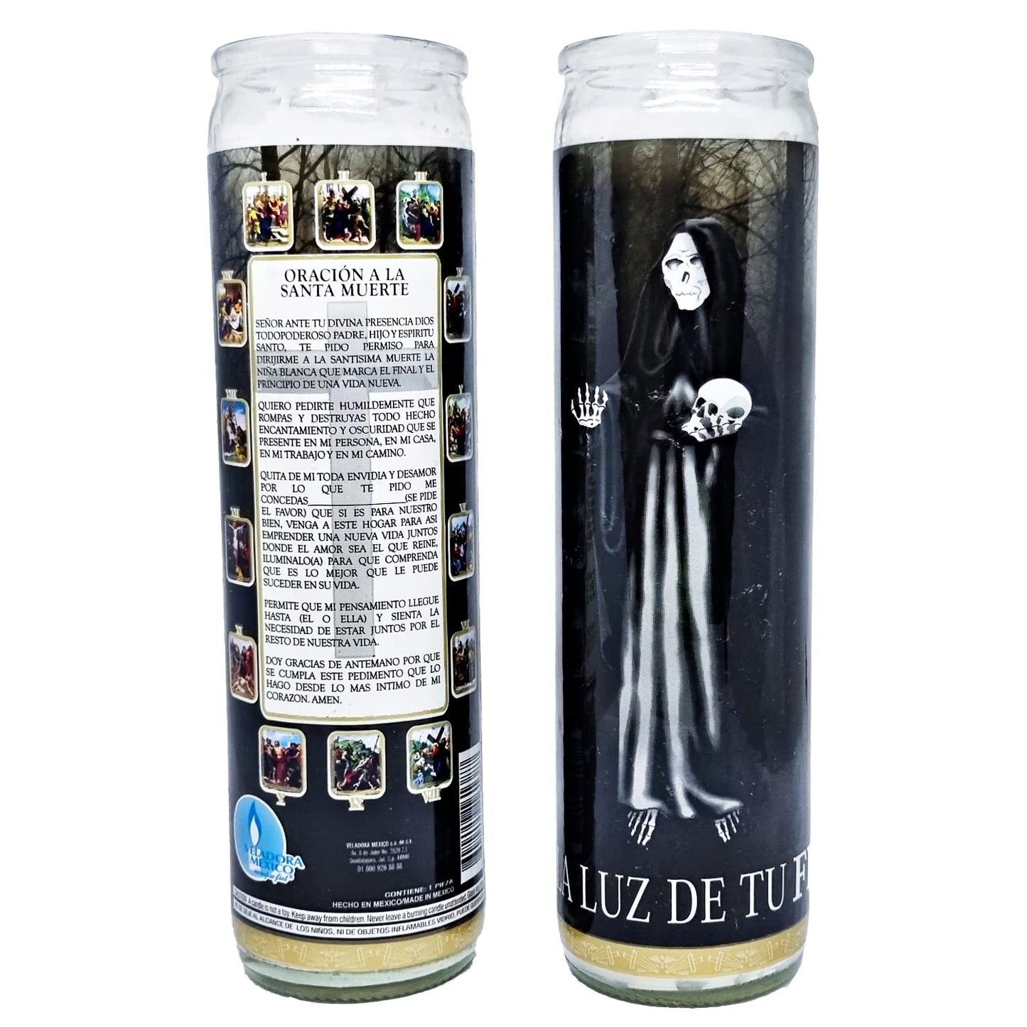 VELADORA SANTA MUERTE BLANCA 1/12