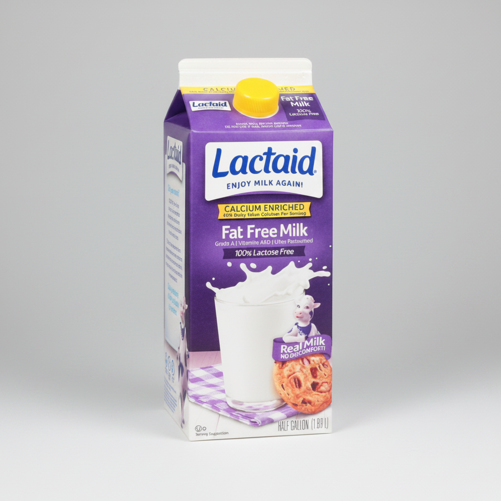 LACTAID FAT FREE MILK 1/6 (1/2 GALON)