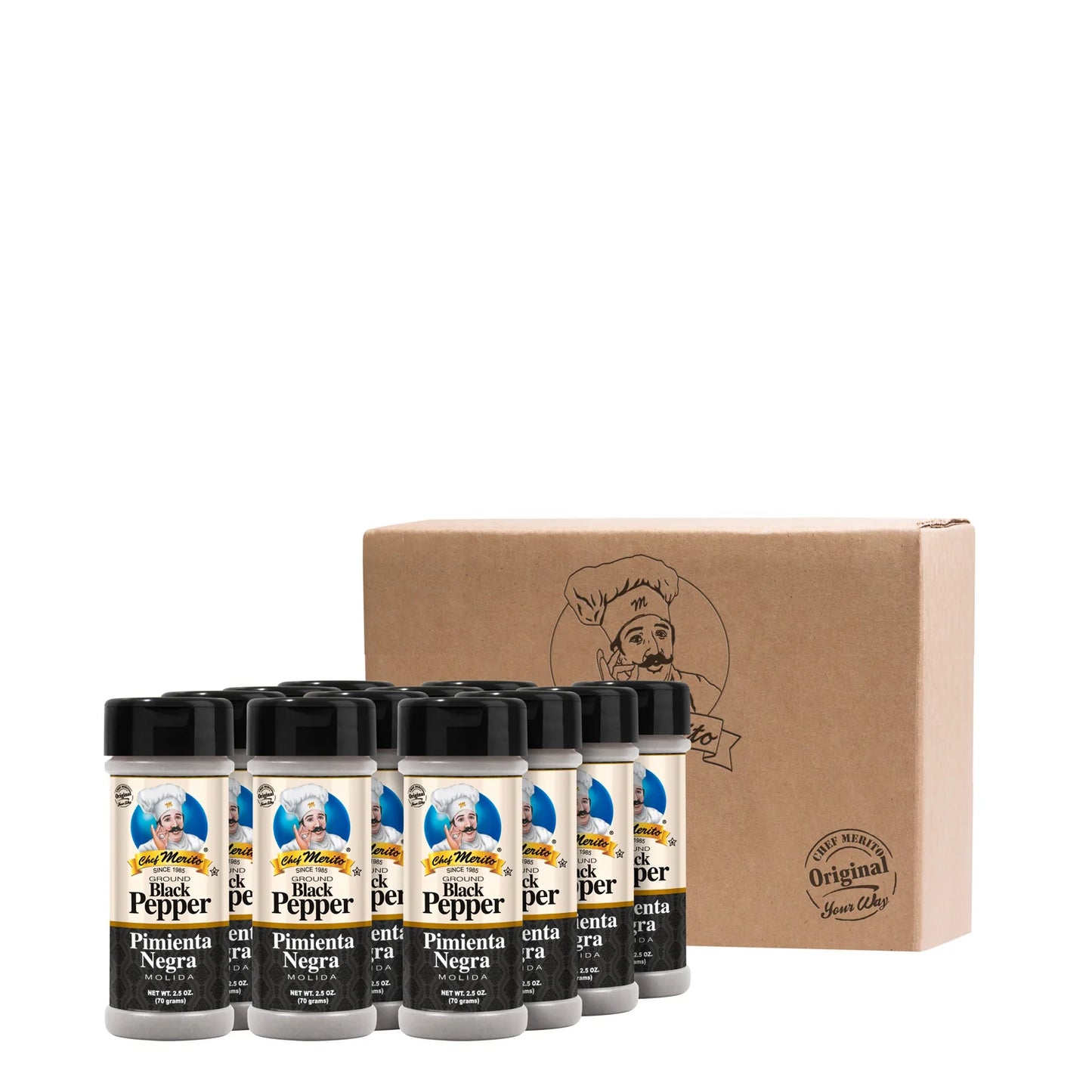 CHEF MERITO PIMIENTA NEGRA/ BLACK PEPPER 12/2.5oz