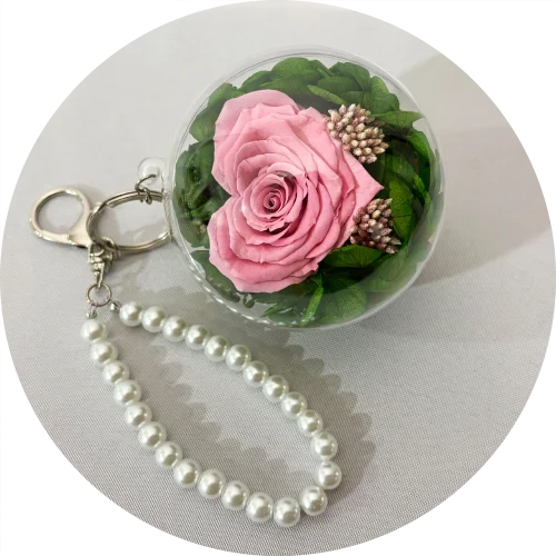 KEY BLOOM PRESERVADA LLAVERO ROSA NATURAL PRESERVADA 1PZ