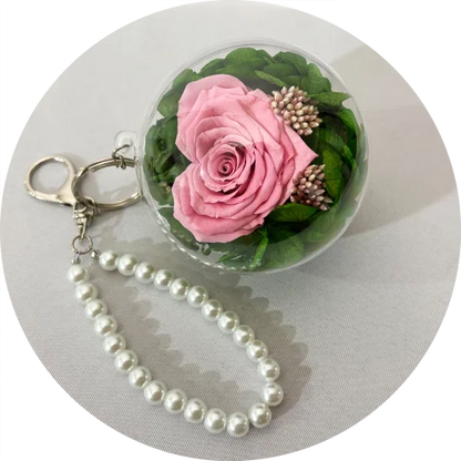 KEY BLOOM PRESERVADA LLAVERO ROSA NATURAL PRESERVADA 1PZ