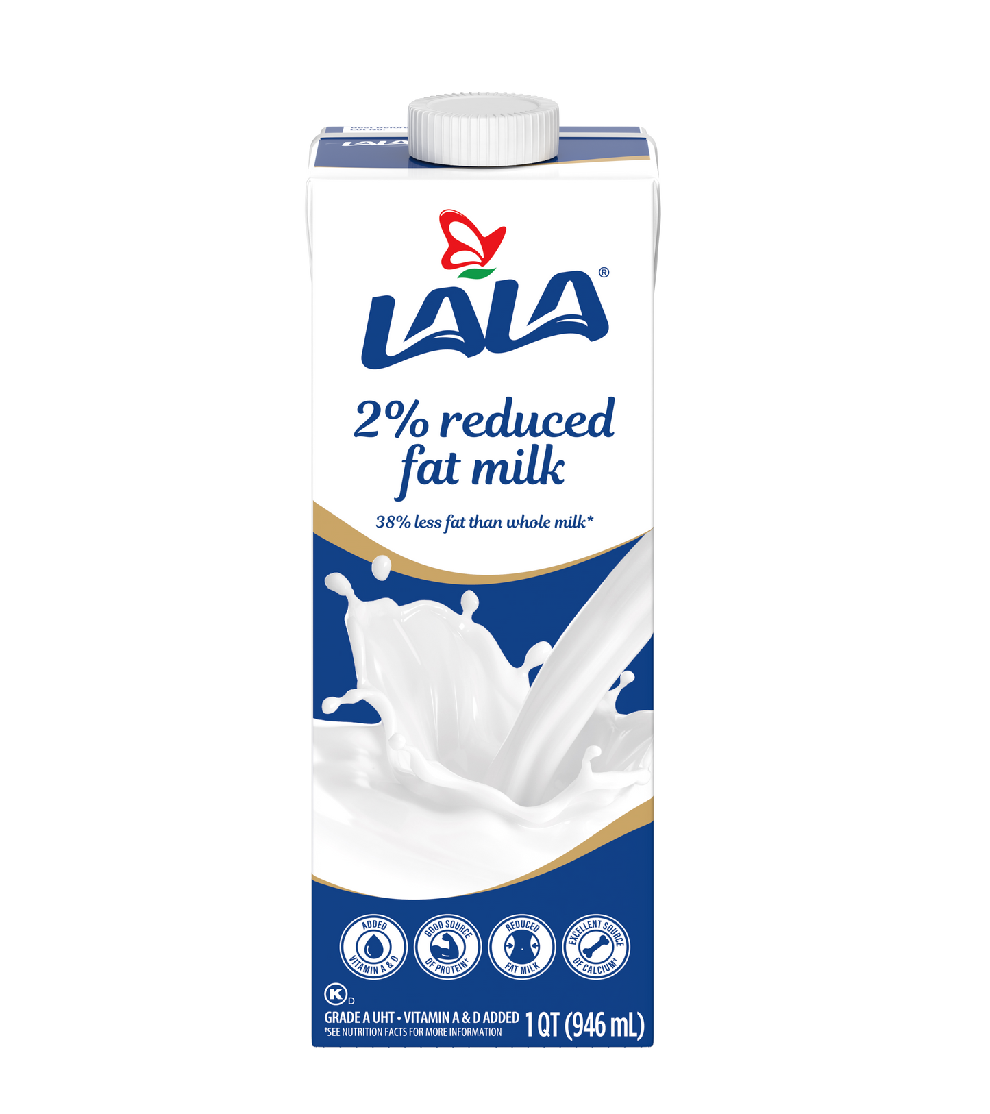 LALA LECHE 2% LACTOSA 12/32oz BLUE LABEL