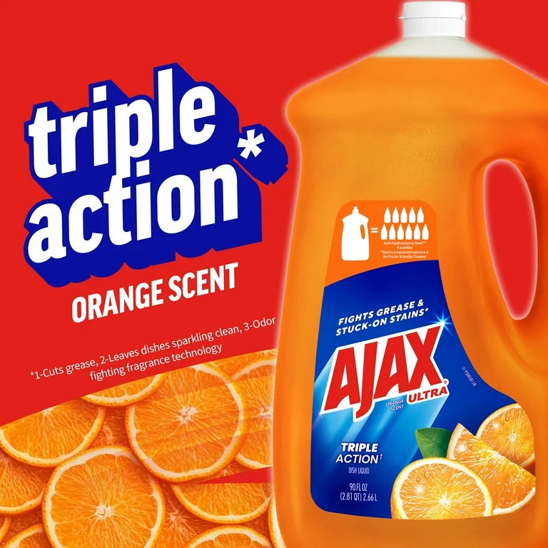 AJAX DISH LIQ ORANGE 4/90oz