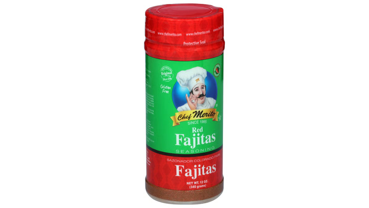 CHEF MERITO SAZON FAJITA ROJA 12/12oz