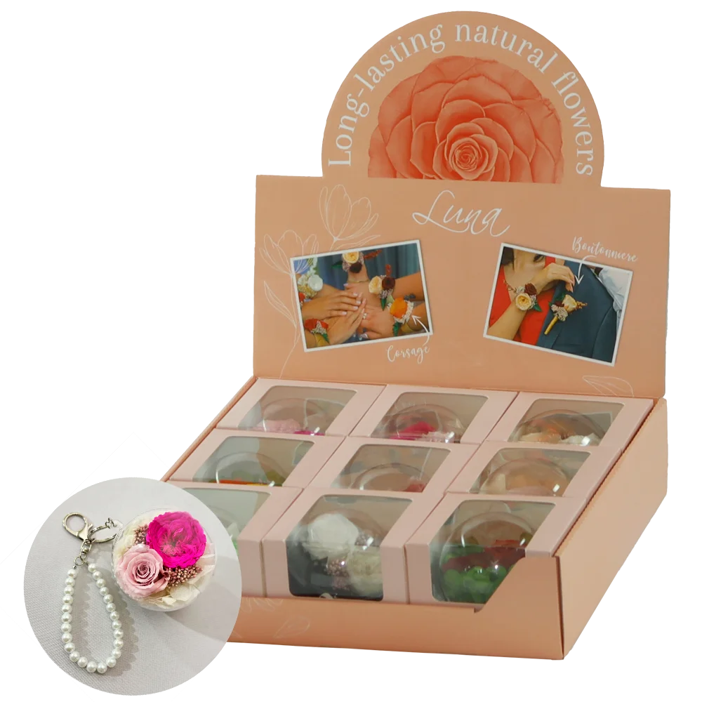 KEY BLOOM PRESERVADA LLAVERO ROSA NATURAL PRESERVADA 1PZ